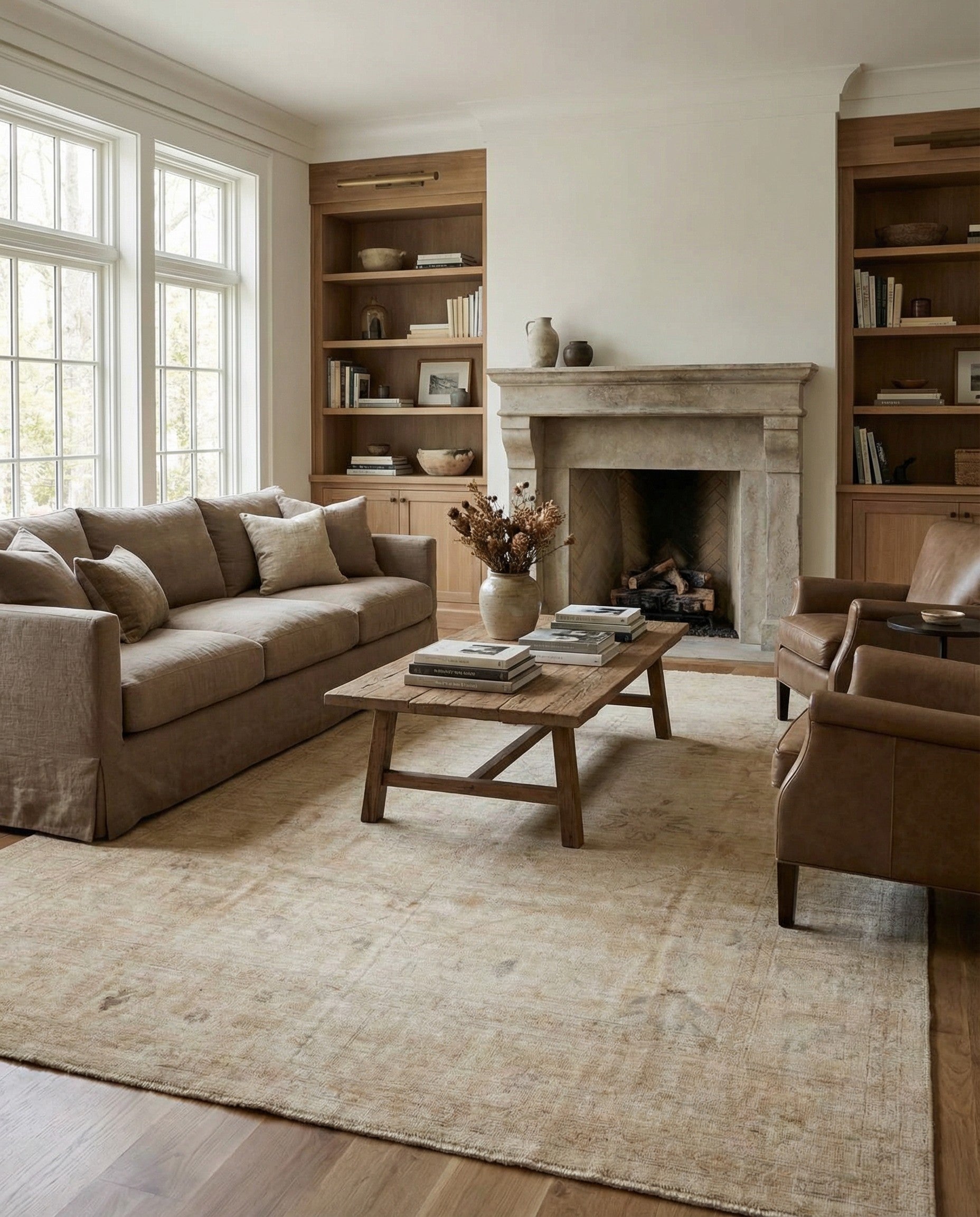 8' 8 x 11' 5 Hand Knotted Oushak Wool Rug