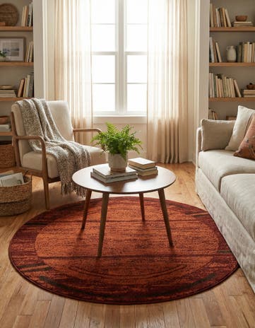 Terracotta Equinox Round Rug