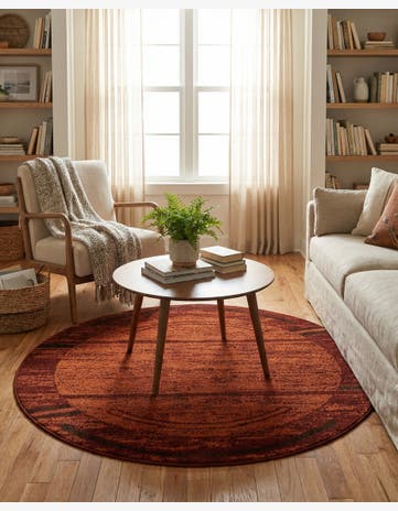 Terracotta Harvest Round Rug