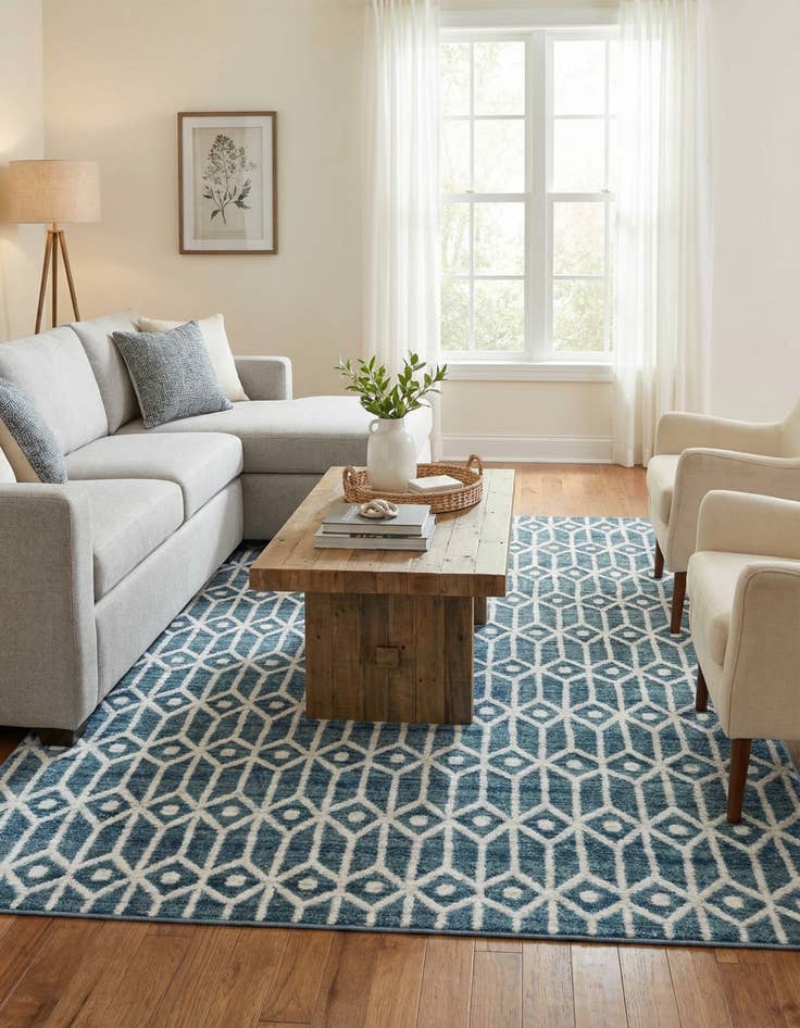 Detail image of 5' x 8' Lattice Trellis Rug