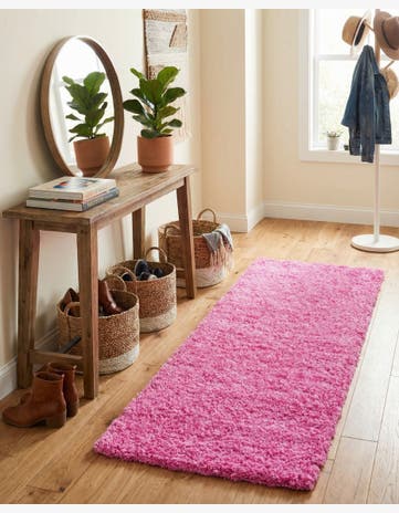 2' x 8' Solid Shag Runner Rug