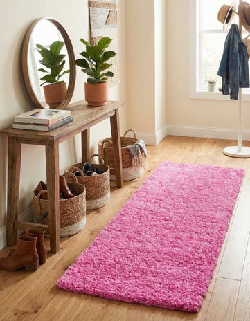 2' x 8' Solid Shag Runner Rug