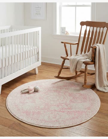 Pink Dover Round Rug