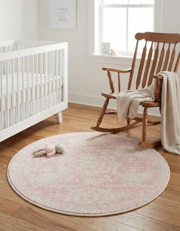 Pink Dover Round Rug