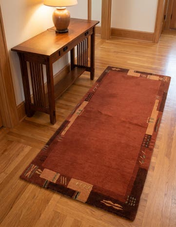 2' 4 x 4' 7 Hand Knotted Nepal Wool Runner Rug
