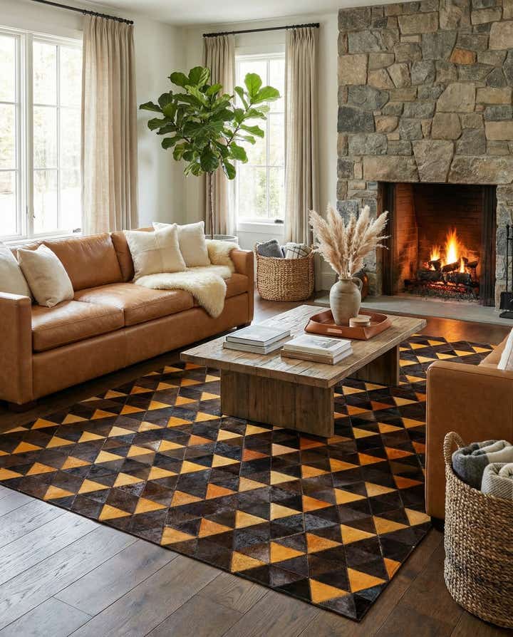 5' x 8' Cowhide Stocks Rug