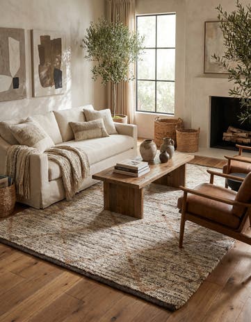 4' 4 x 6' Hand Knotted Moroccan Wool Rug