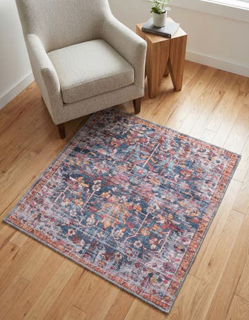 3' 3 x 3' 3 Washable Maahru Square Rug