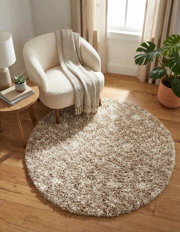 3' x 3' Moroccan Trellis Shag Round Rug