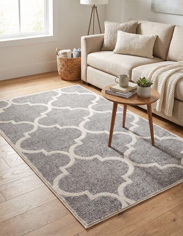 Gray Lattice Rug