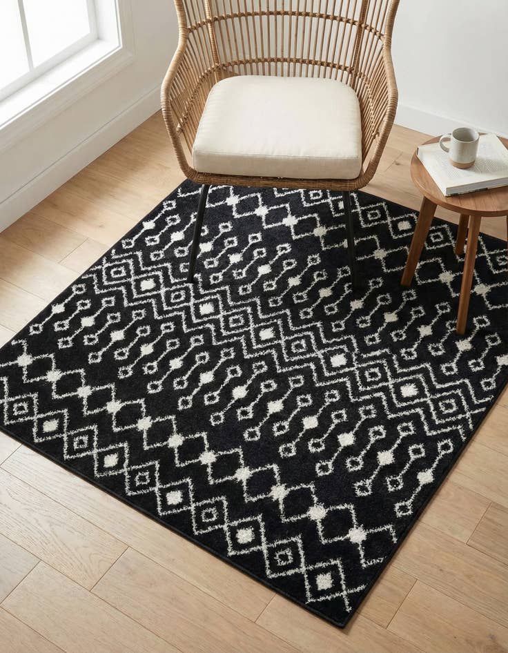 Detail image of  4' x 4' Moroccan Trellis Square Rug