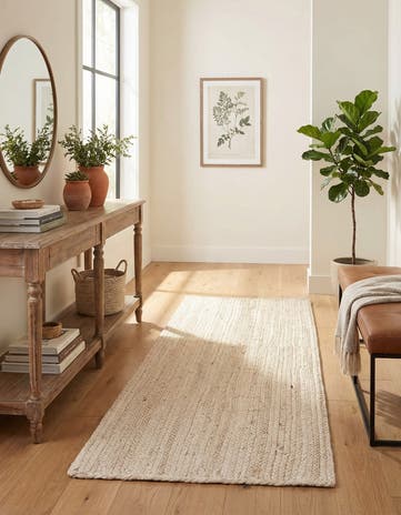 2' x 5' 1 Handmade Braided Jute Runner Rug