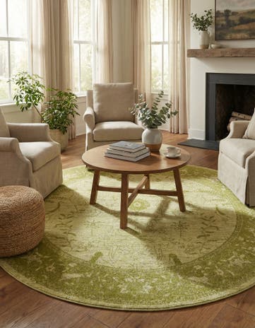 Light Green Miranda Round Rug