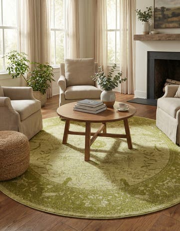 Light Green Miranda Round Rug