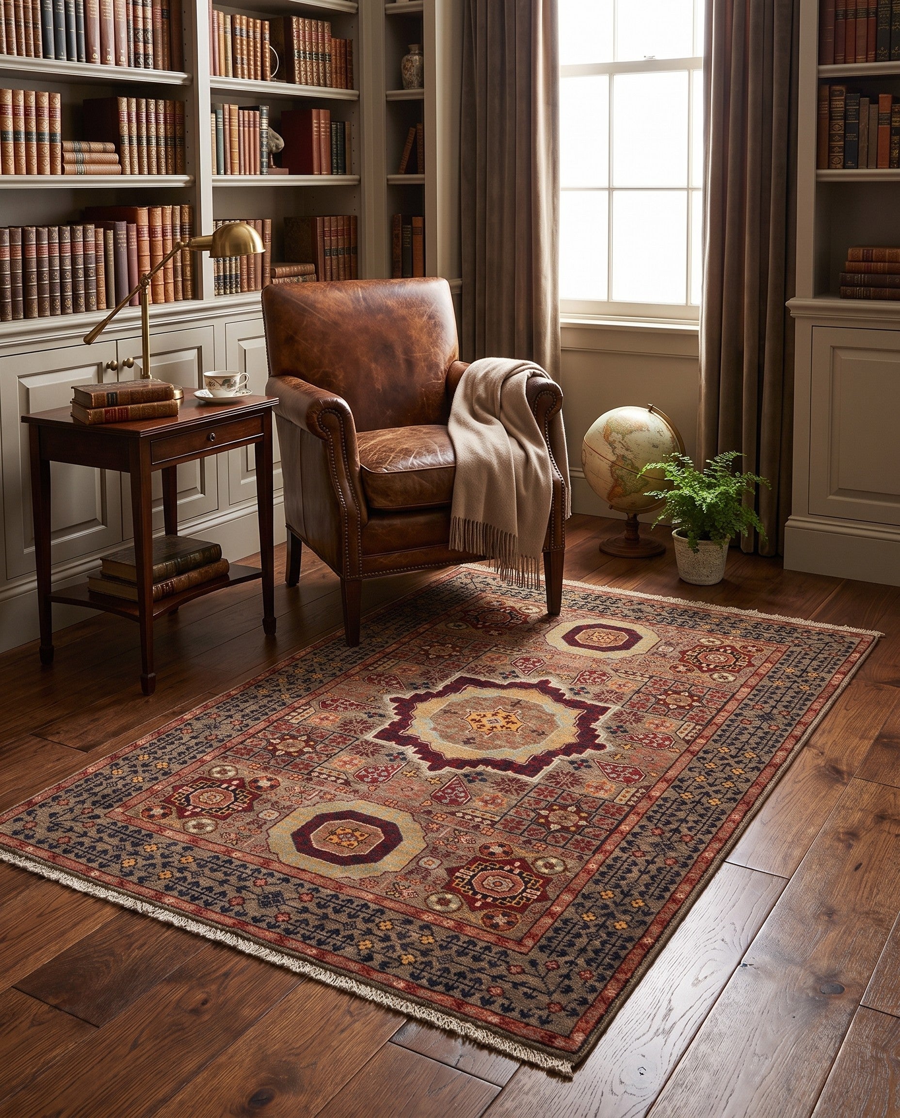 3' 5 x 4' 10 Hand Knotted Mamluk Ziegler Rug