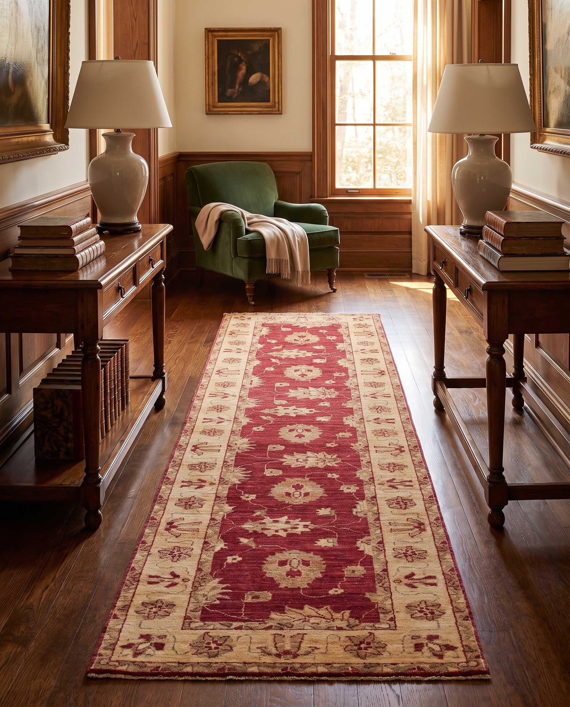 2' 6 x 9' 5 Hand Knotted Ziegler Runner Rug