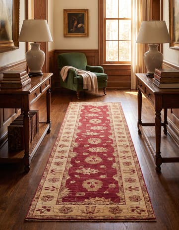 2' 6 x 9' 5 Hand Knotted Ziegler Runner Rug
