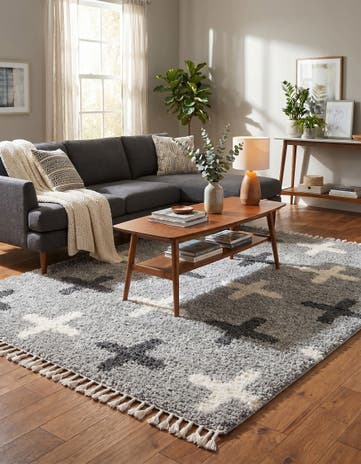 Light Gray Athena Shag Rug