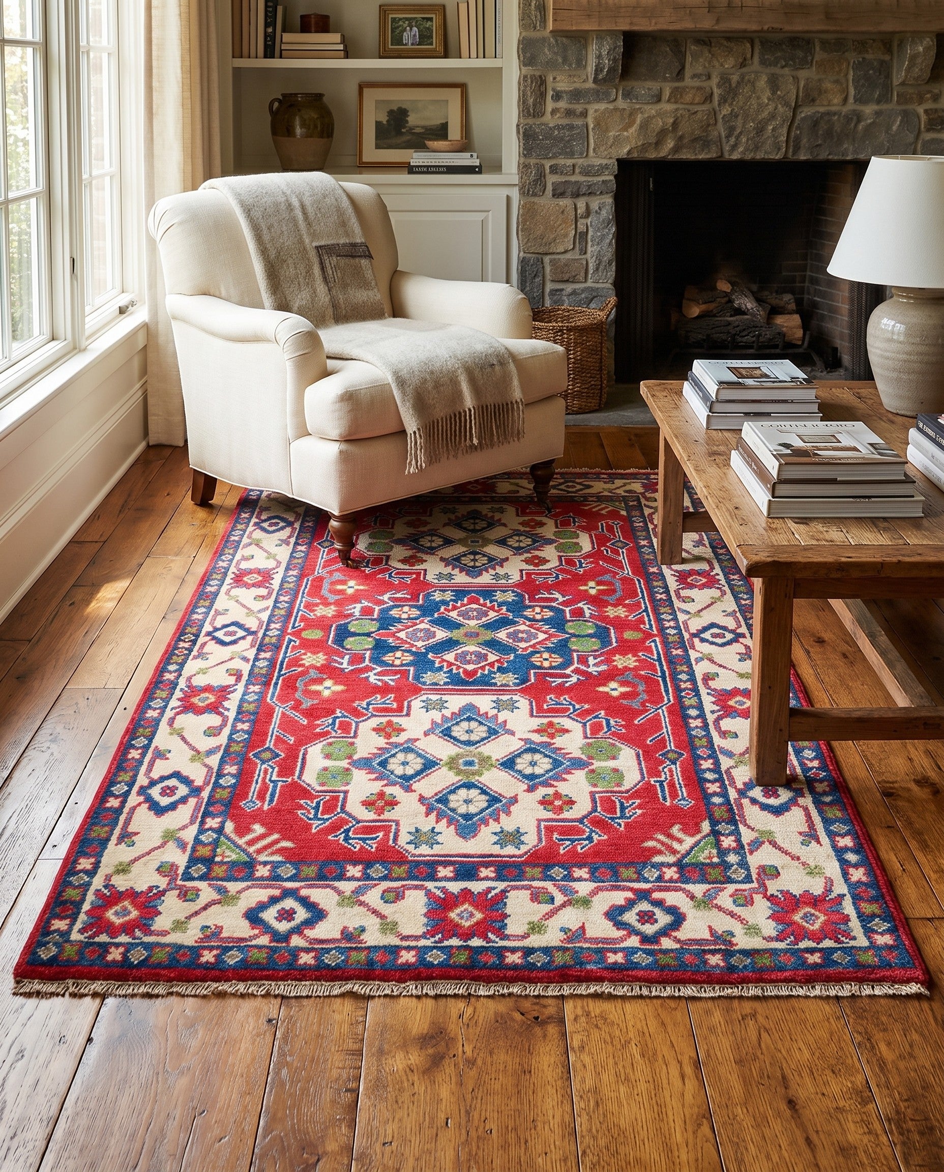3' 3 x 5' 4 Hand Knotted Kazak Rug