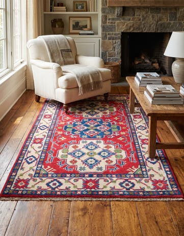 3' 3 x 5' 4 Hand Knotted Kazak Rug