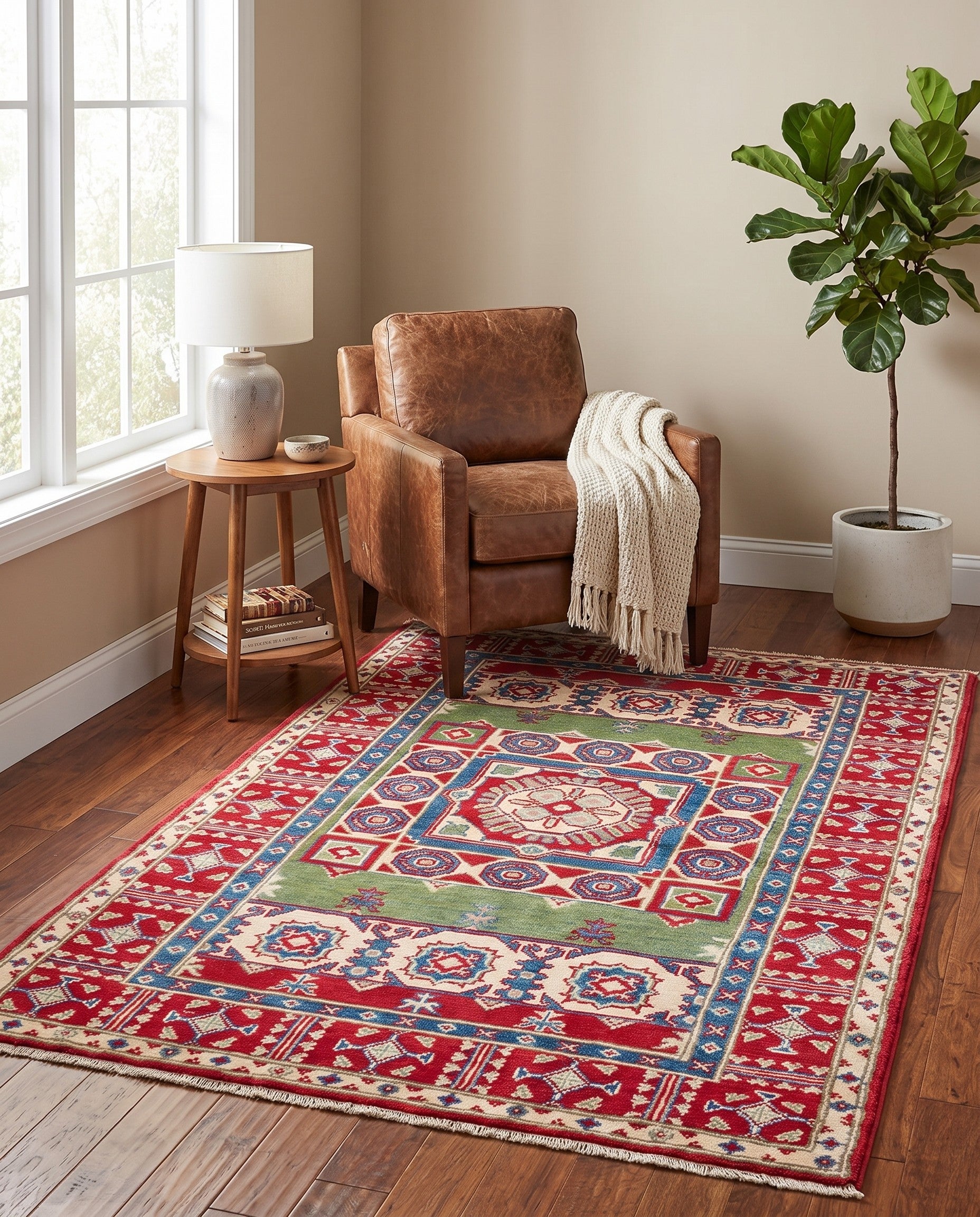 3' 3 x 5' Hand Knotted Kazak Rug