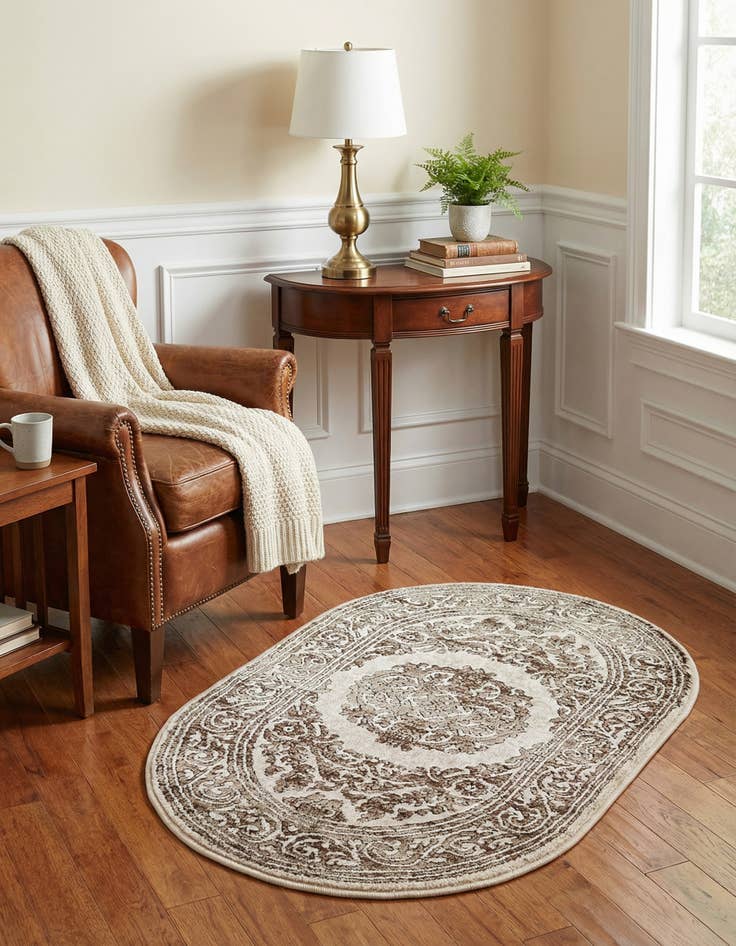 Detail image of  2' x 3' Hermitage Oval Rug