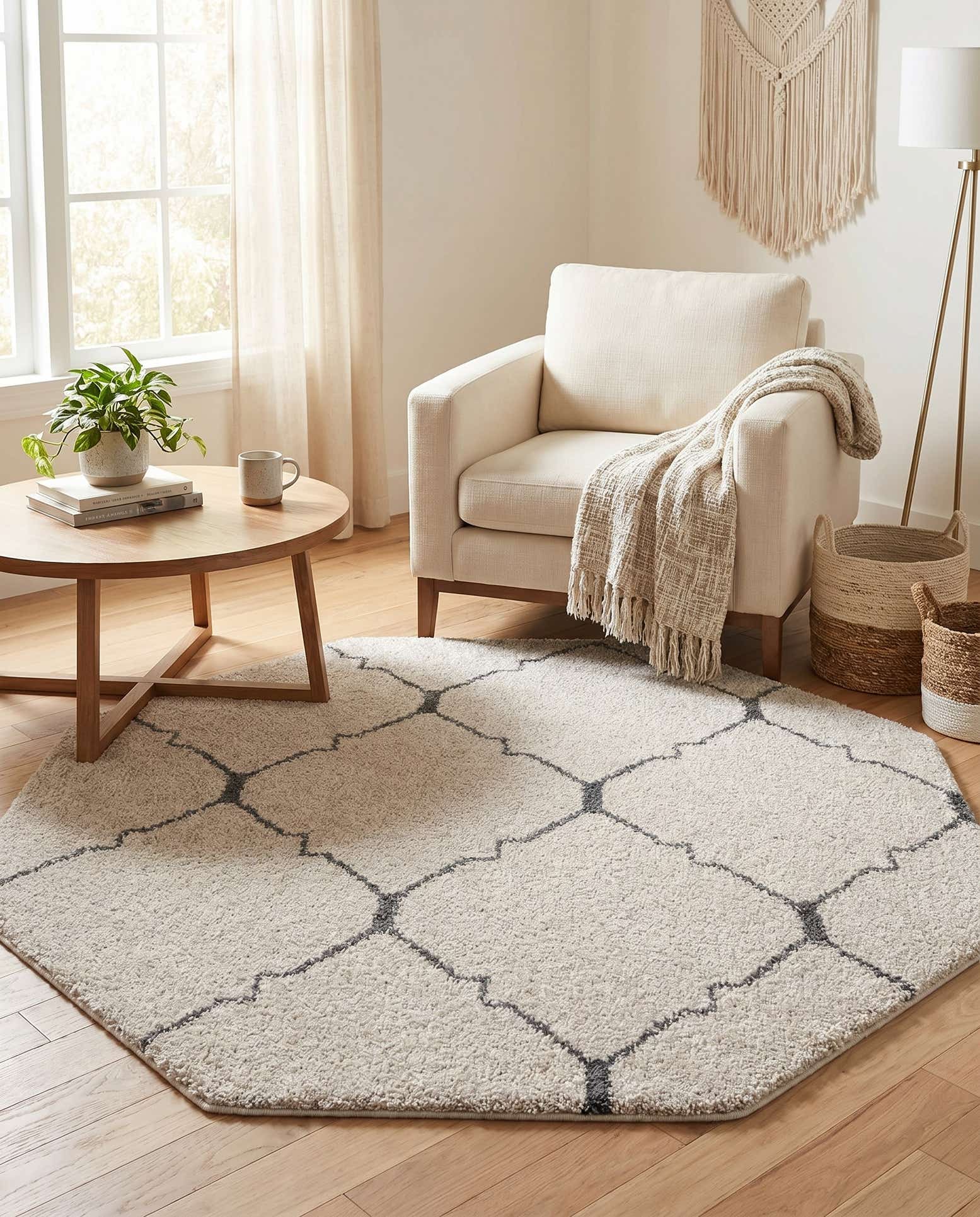 5' 3 x 5' 3 Moroccan Shag Octagon Rug