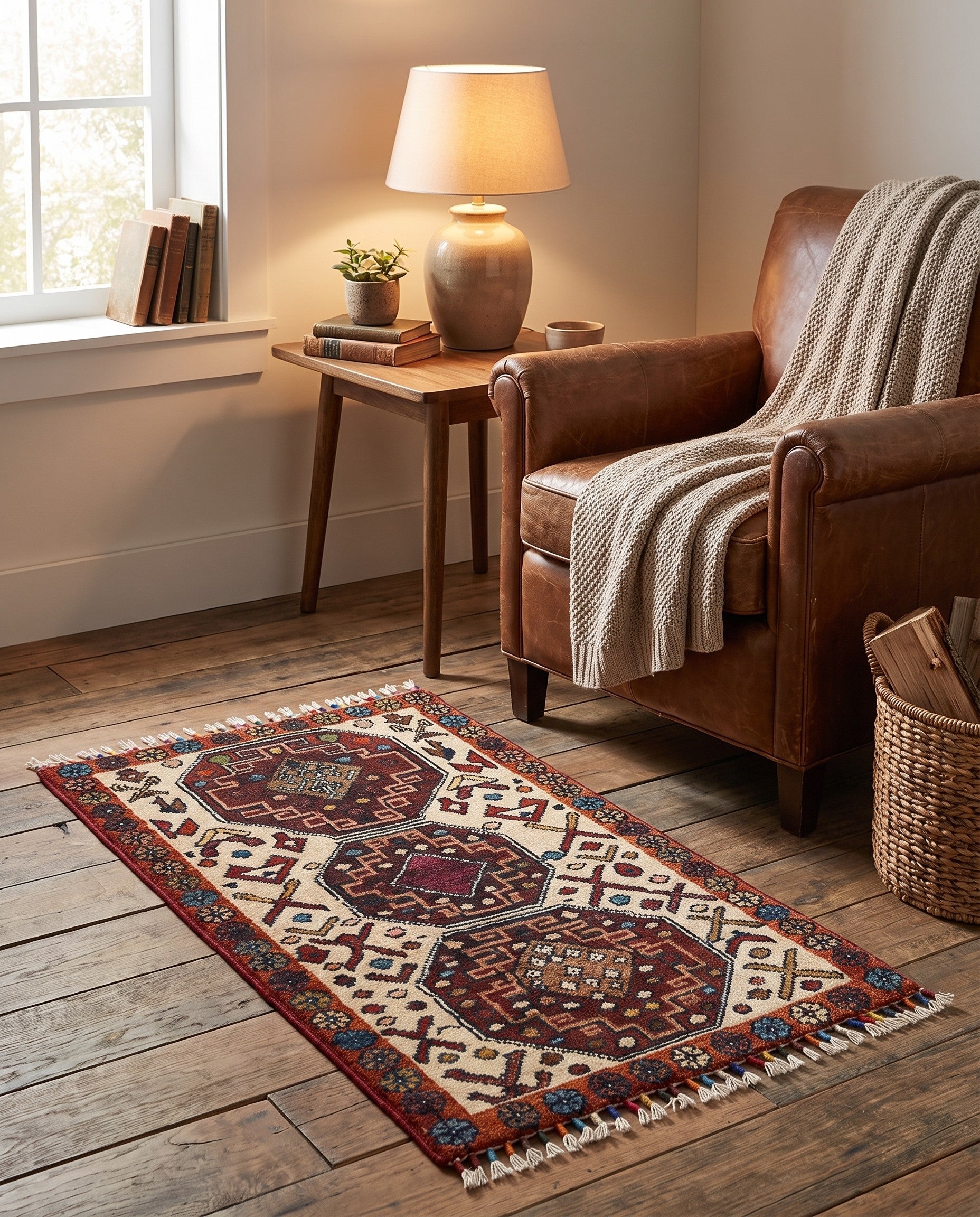 1' 8 x 3' 3 Hand Knotted Ziegler Rug