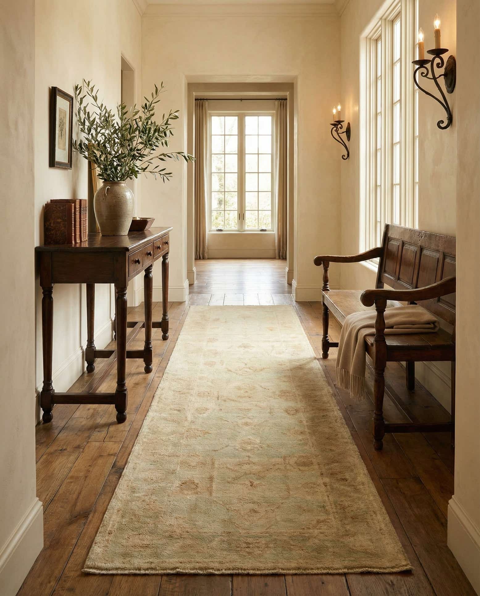 2' 10 x 9' 9 Hand Knotted Oushak Wool Runner Rug