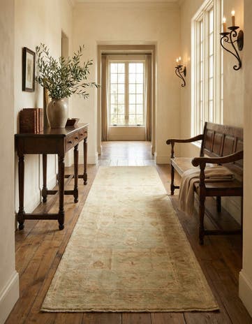 2' 10 x 9' 9 Hand Knotted Oushak Wool Runner Rug