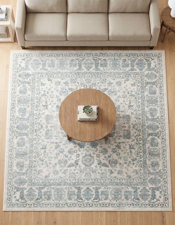 Jill Zarin Teal Uptown Central Park Square Rug