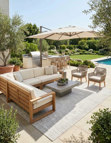 Gray Easy-Clean Sabrina Soto Hudson Indoor / Outdoor Rug
