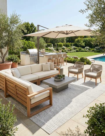 Gray Easy-Clean Sabrina Soto Hudson Indoor / Outdoor Rug