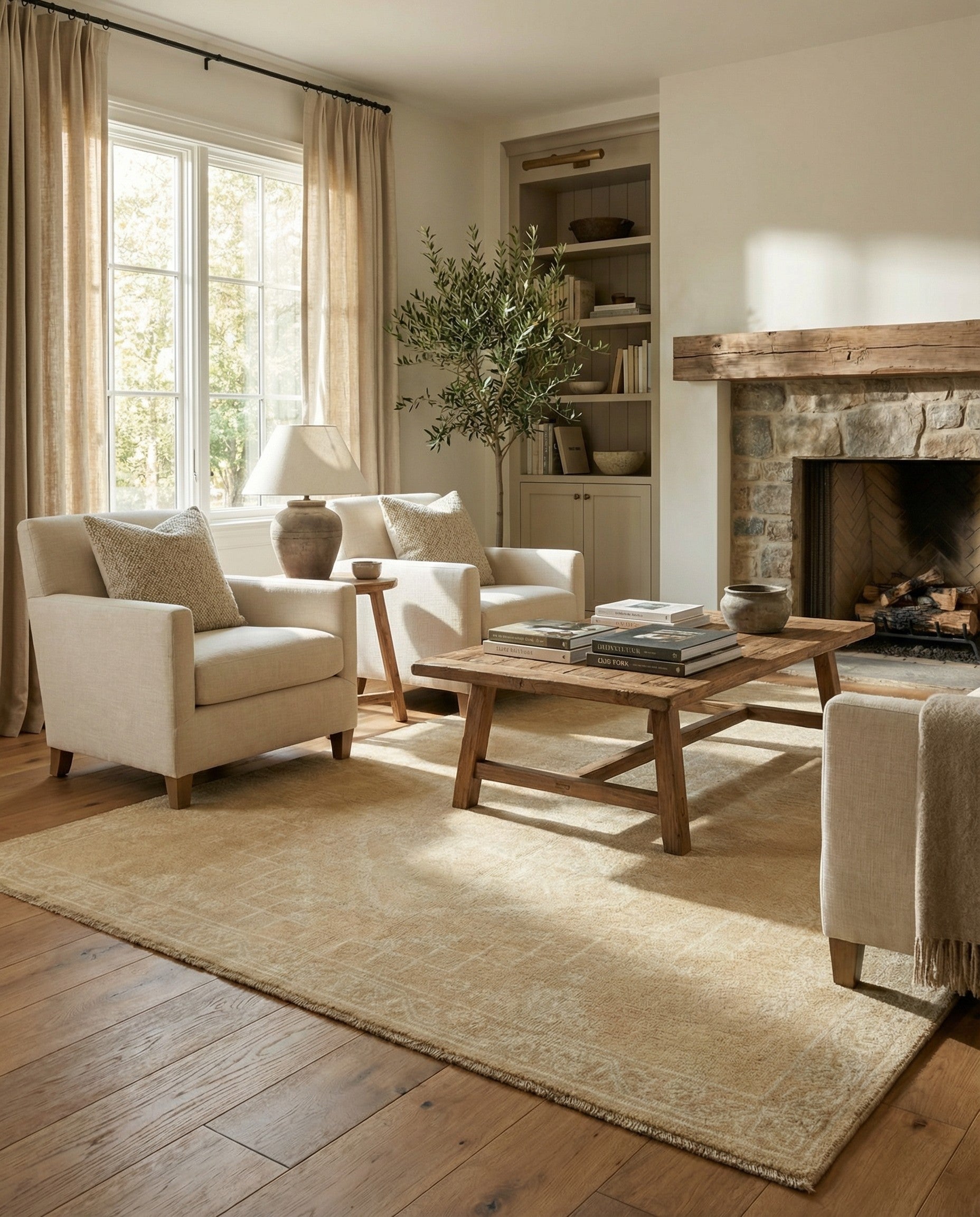 5' 5 x 7' 5 Hand Knotted Oushak Wool Rug