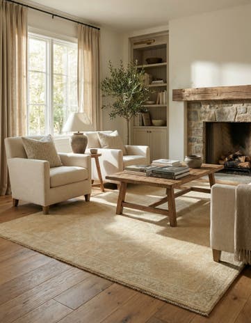 5' 5 x 7' 5 Hand Knotted Oushak Wool Rug