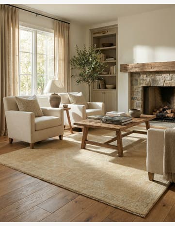 5' 5 x 7' 5 Hand Knotted Oushak Wool Rug