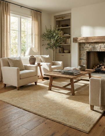 5' 5 x 7' 5 Hand Knotted Oushak Wool Rug