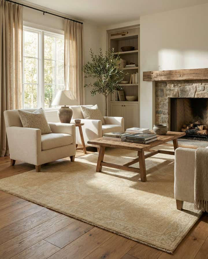 5' 5 x 7' 5 Hand Knotted Oushak Wool Rug