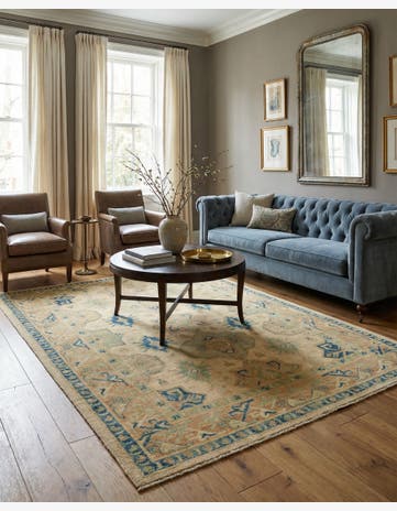 5' 7 x 7' 8 Hand Knotted Oushak Wool Rug