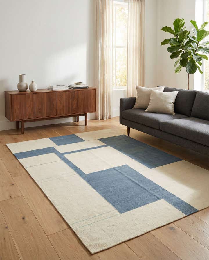 4' 3 x 5' 9 Hand Woven Kilim Modern Wool Rug