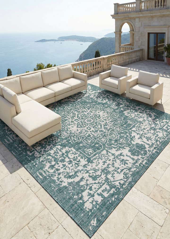 13' x 13' Easy-Clean Jill Zarin Dubai Indoor / Outdoor Square Rug