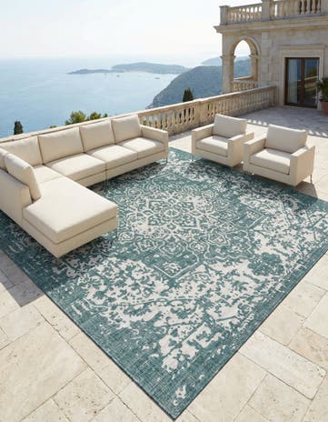 13' x 13' Easy-Clean Jill Zarin Dubai Indoor / Outdoor Square Rug