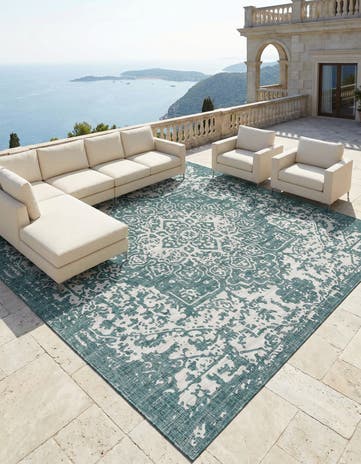 13' x 13' Easy-Clean Jill Zarin Dubai Indoor / Outdoor Square Rug