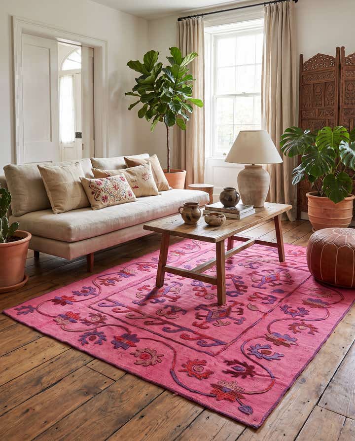 150cm x 200cm Handgewebt Kilim Suzani Wolle Teppich