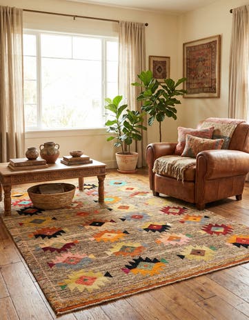5' 8 x 7' 8 Hand Knotted Balouch Wool Rug