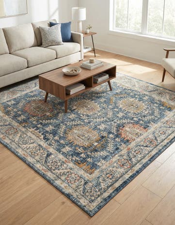 Blue Nyla Square Rug