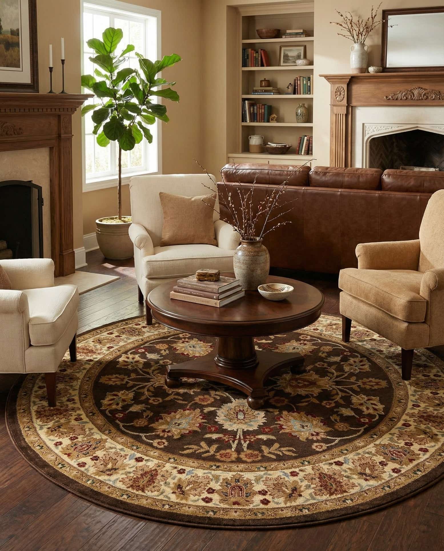 7' 10 x 7' 10 Classic Agra Round Rug