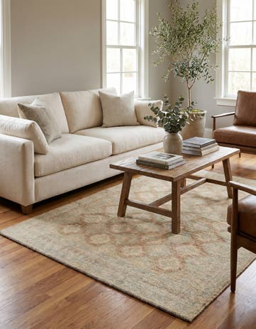 3' 11 x 5' Hand Knotted Oushak Wool Rug