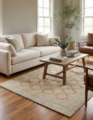 3' 11 x 5' Hand Knotted Oushak Wool Rug