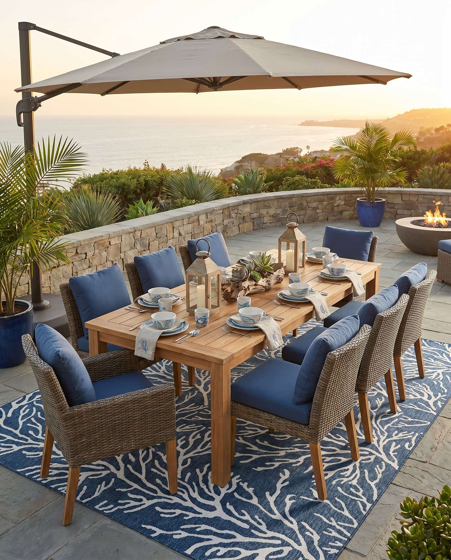 9' x 12' Easy-Clean Coastal Indoor / Outdoor Rug